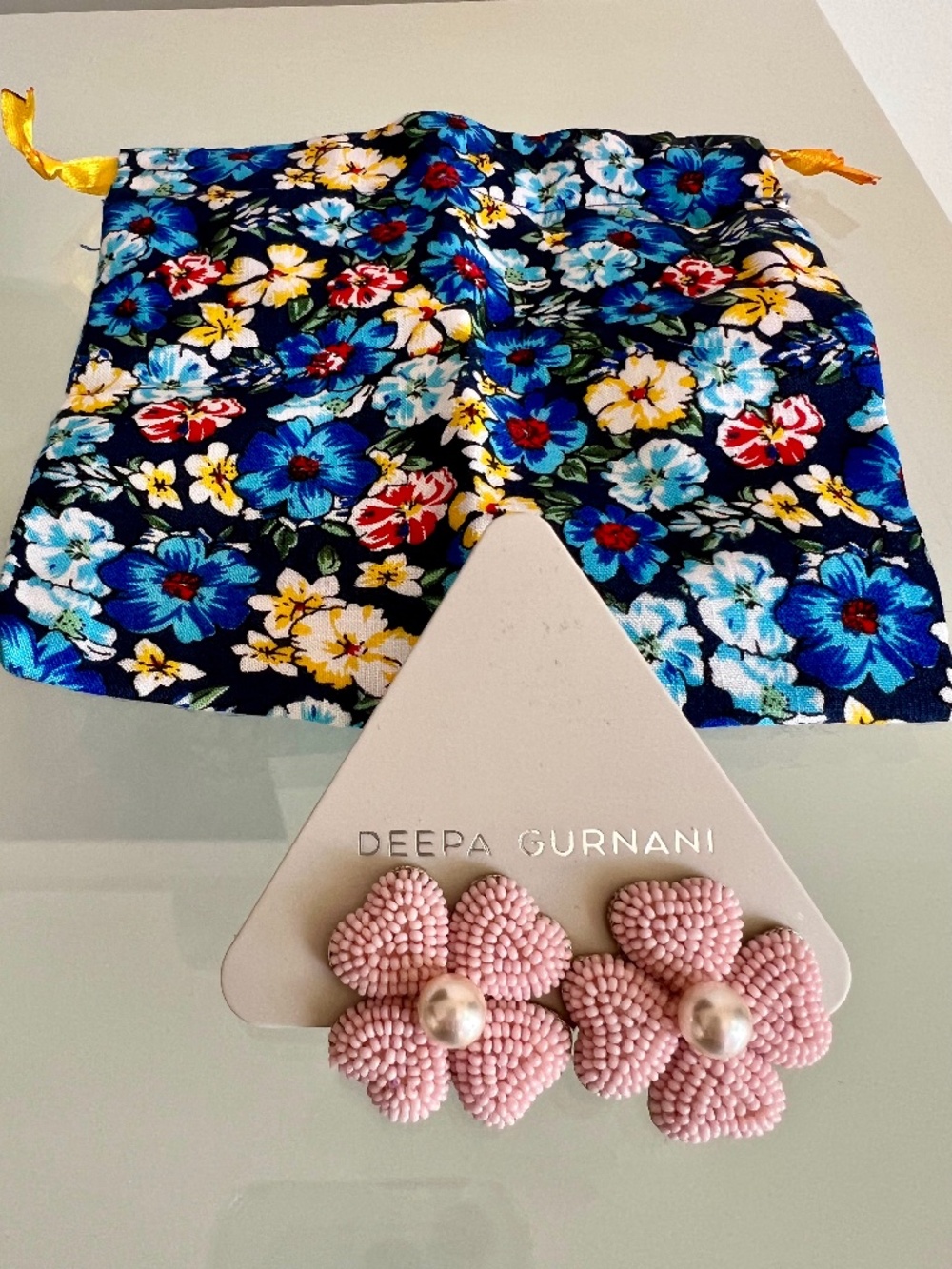 DEEPA By DEEPA GURNANI Liora Baby Pink Flower Stud Earrings